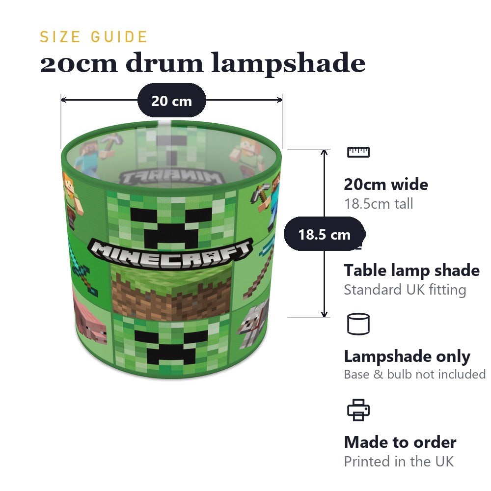 Pixels Mining Game Character Collage lampshade