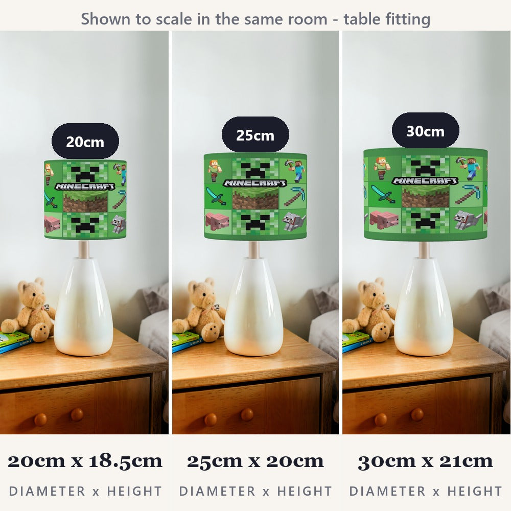 Pixels Mining Game Character Collage lampshade