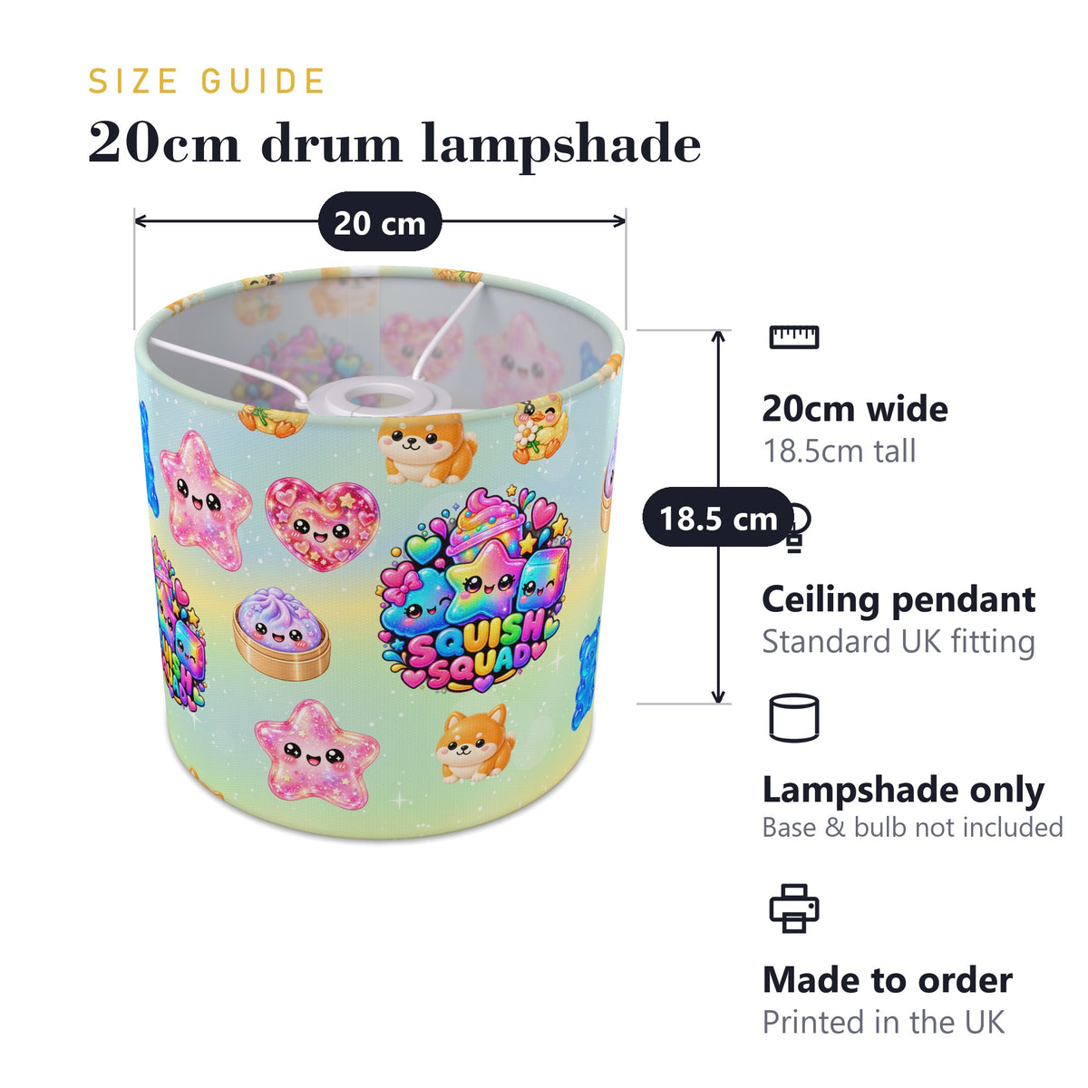 Squish Squad lampshade - 20cm x 18.5cm Ceiling - photo 7