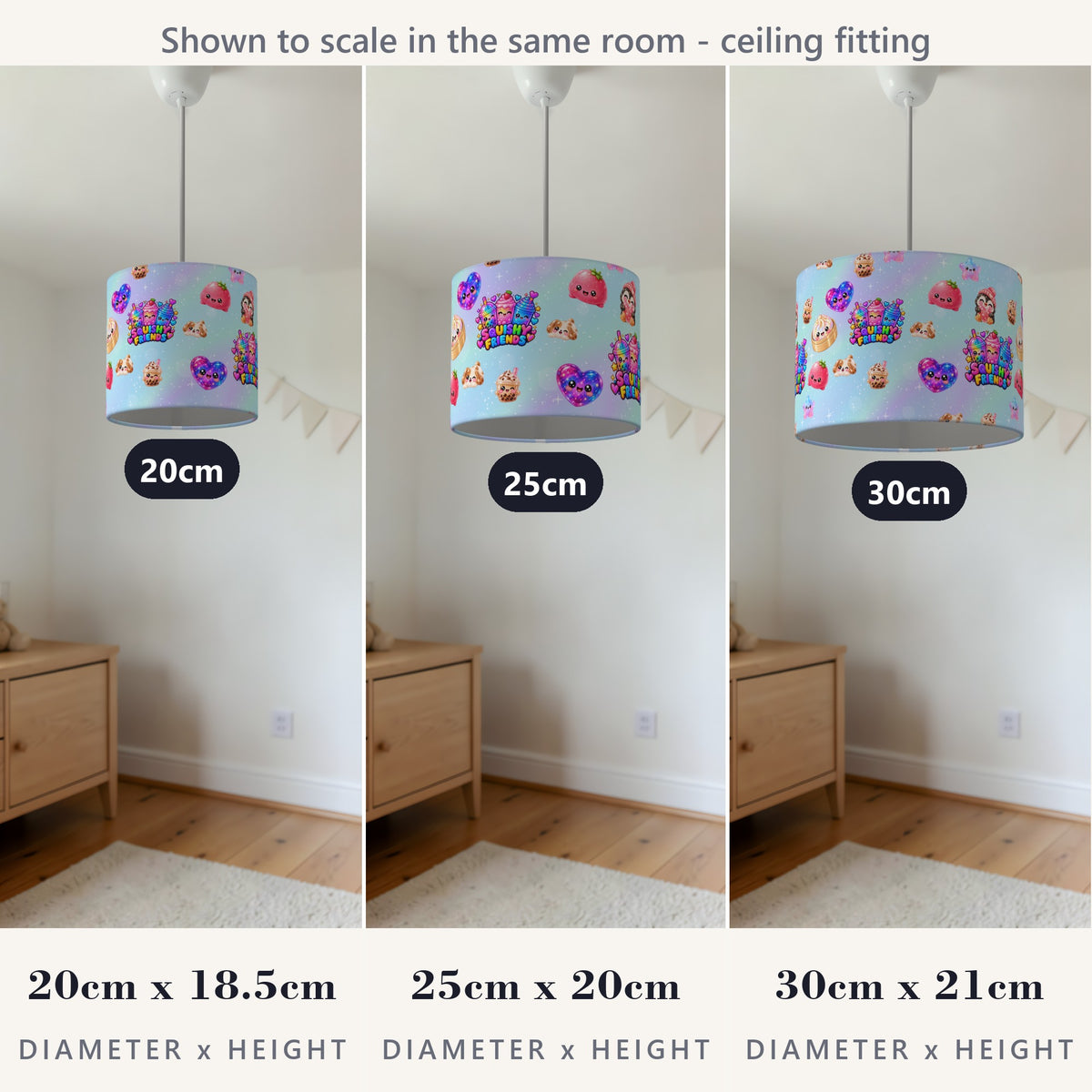 Squishy Friends lampshade - 20cm x 18.5cm Ceiling - photo 4