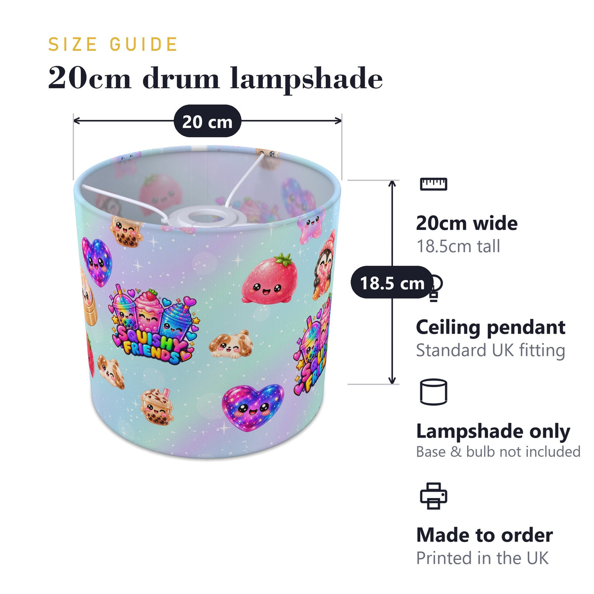 Squishy Friends lampshade - 20cm x 18.5cm Ceiling - photo 7