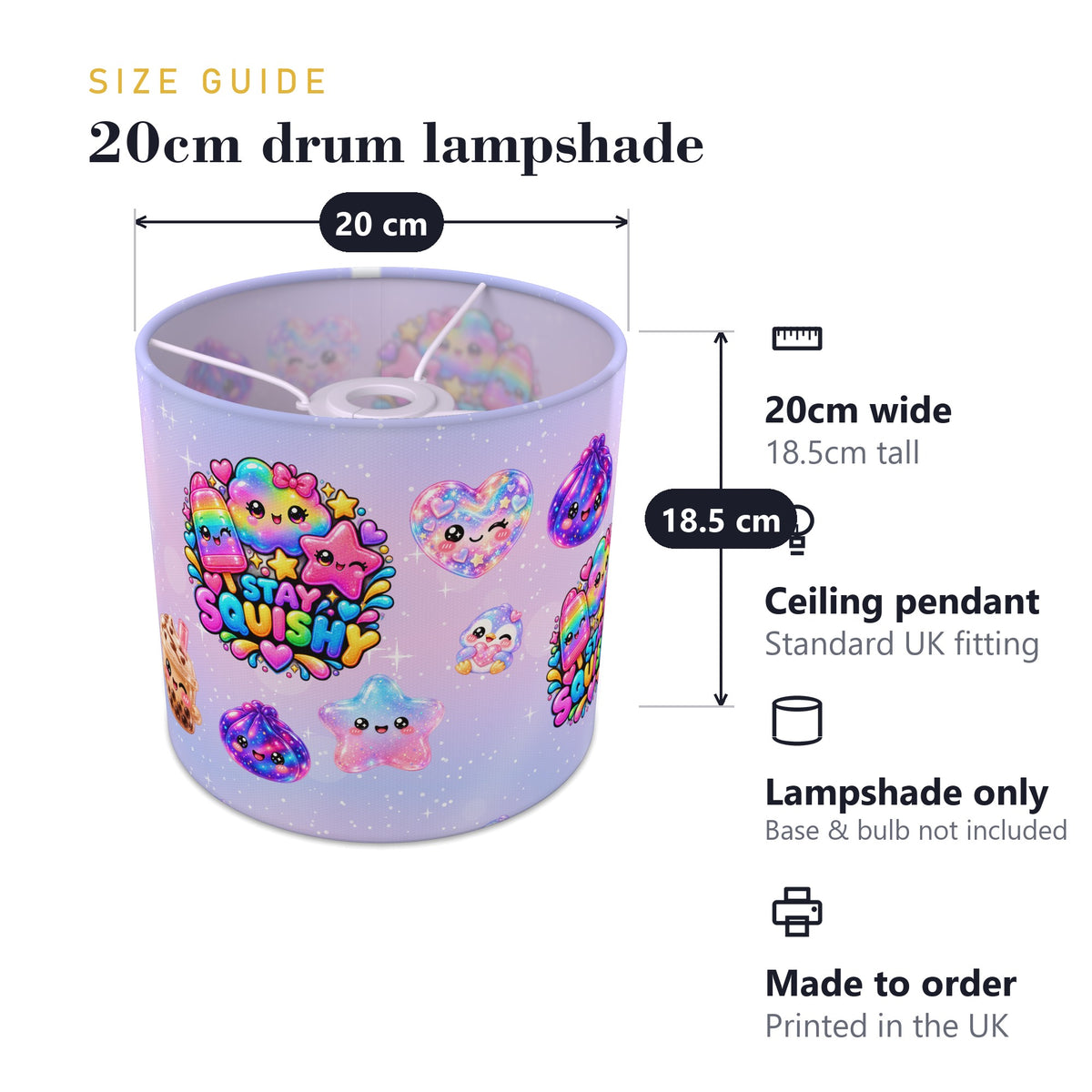 Stay Squishy lampshade - 20cm x 18.5cm Ceiling - photo 7