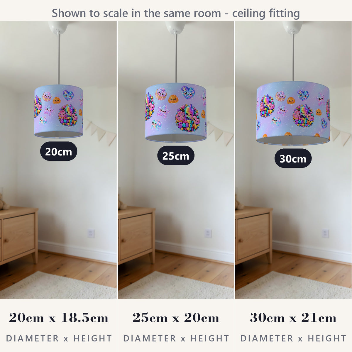 Sweet Squishy Vibes lampshade - 20cm x 18.5cm Ceiling - photo 4