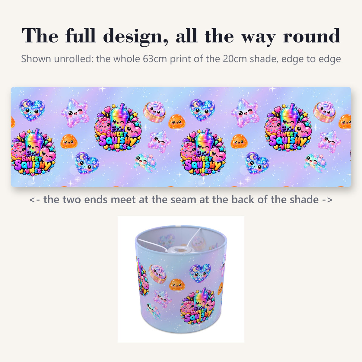 Sweet Squishy Vibes lampshade - 20cm x 18.5cm Ceiling - photo 9