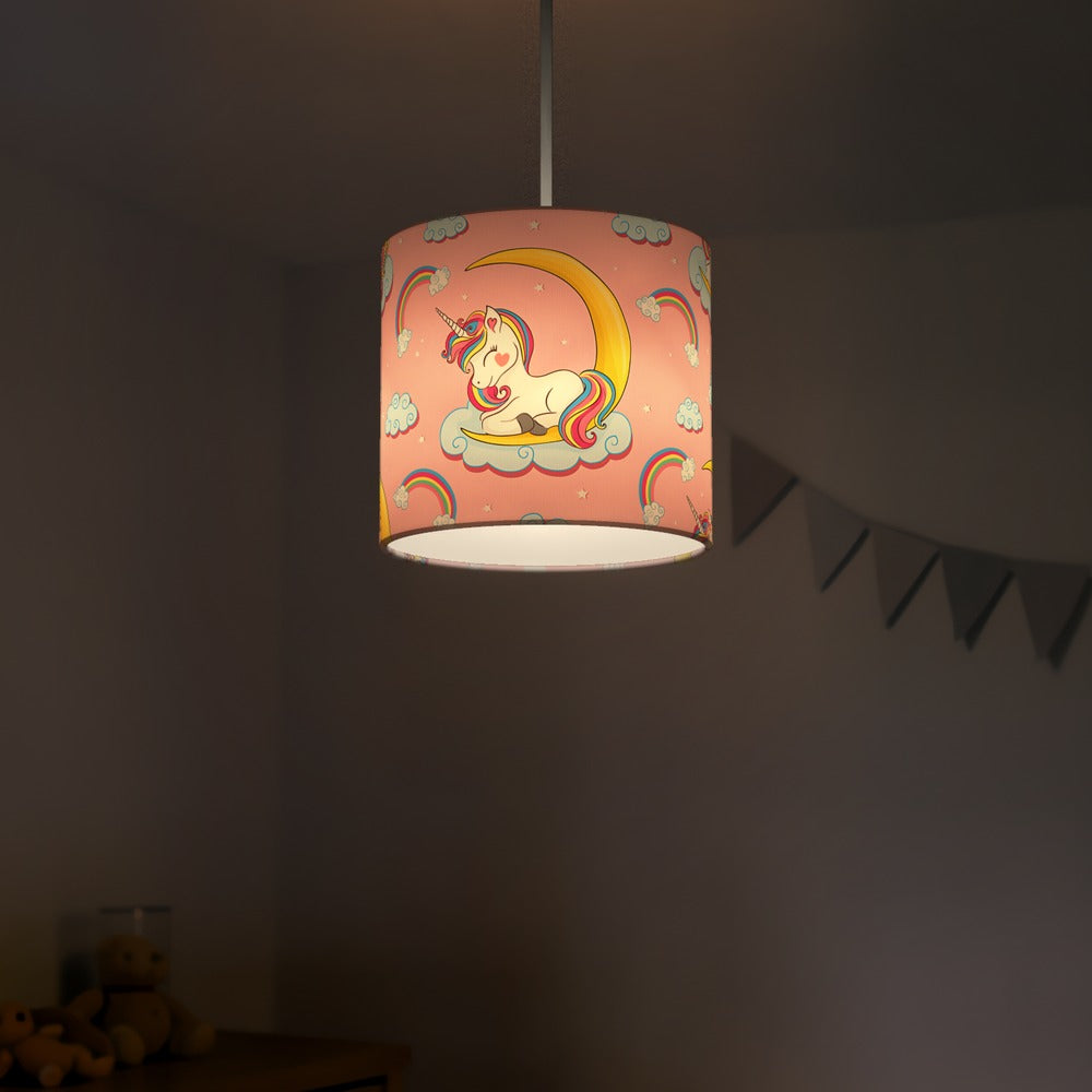 Pink Unicorn Rainbow lampshade