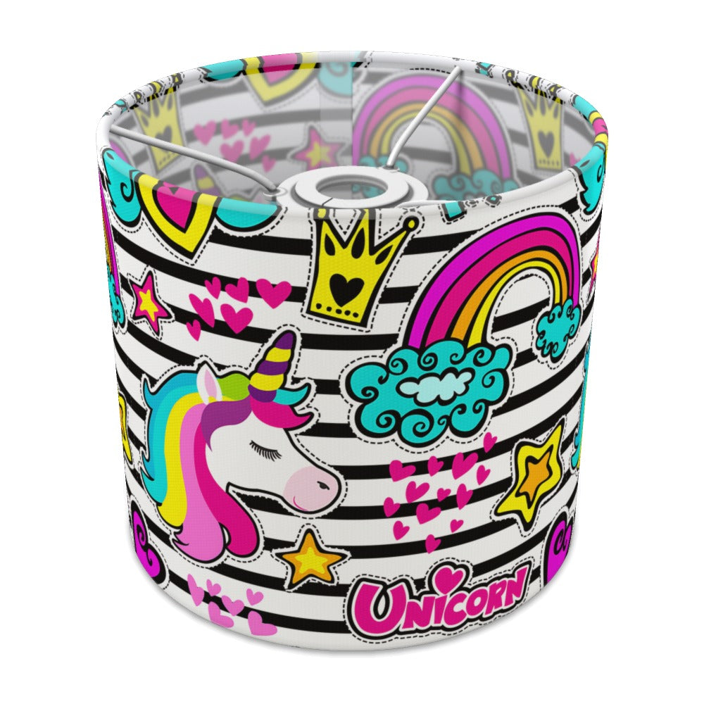 Rainbow Unicorn and Hearts lampshade - 20cm Ceiling