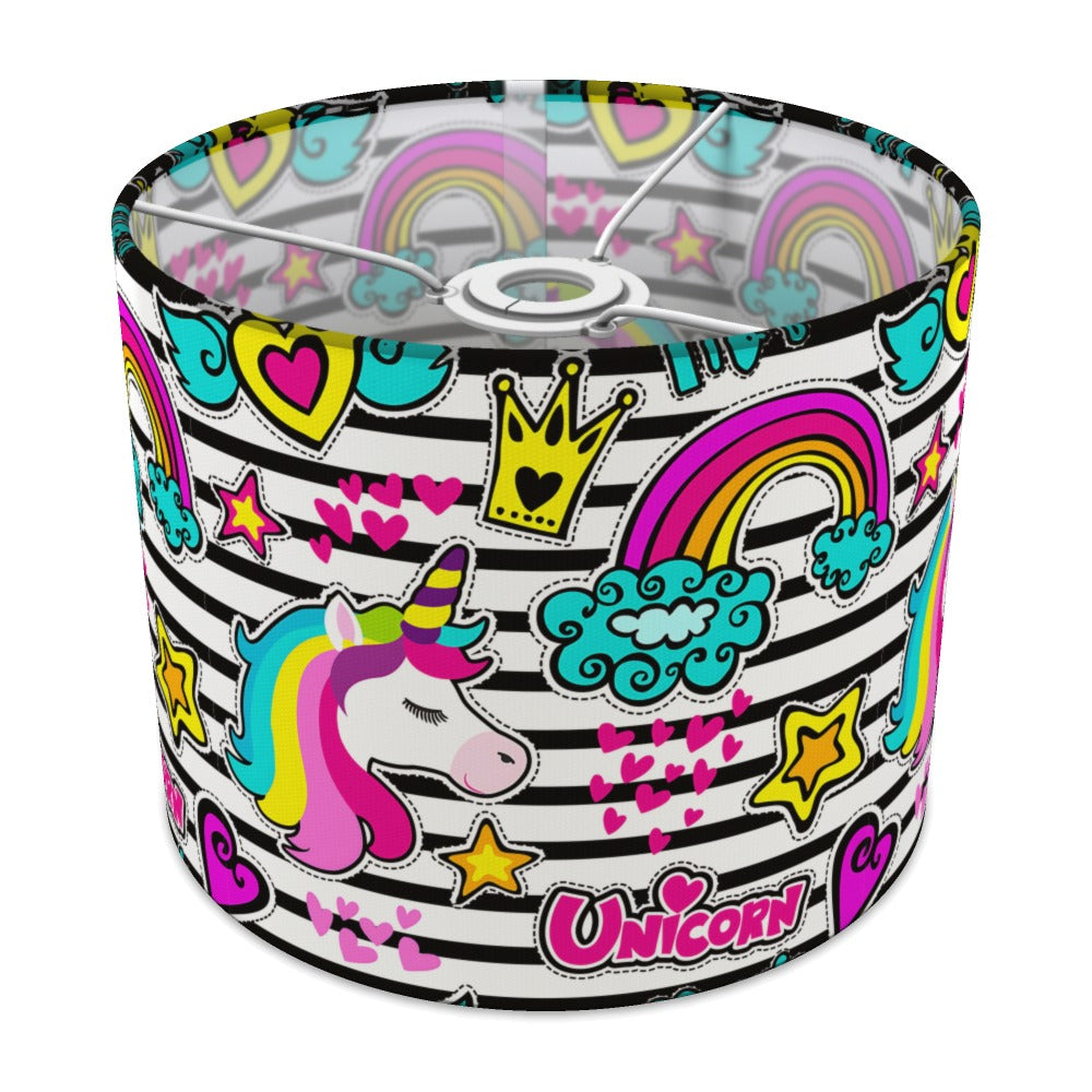 Rainbow Unicorn and Hearts lampshade - 25cm Ceiling