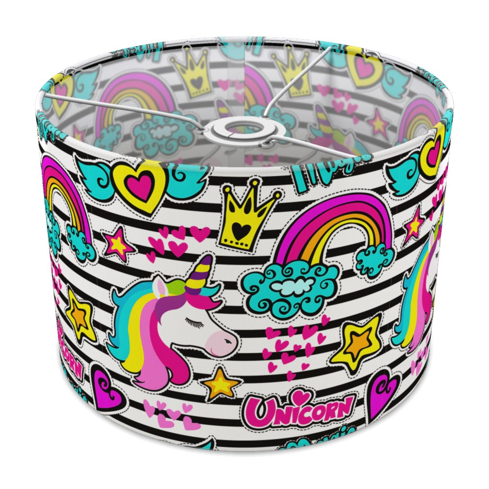 Rainbow Unicorn and Hearts lampshade - 30cm Ceiling