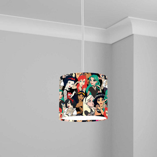 Tattooed Princess Pattern Ceiling Lampshade Lightshade for Room - 20cm x 18.5cm