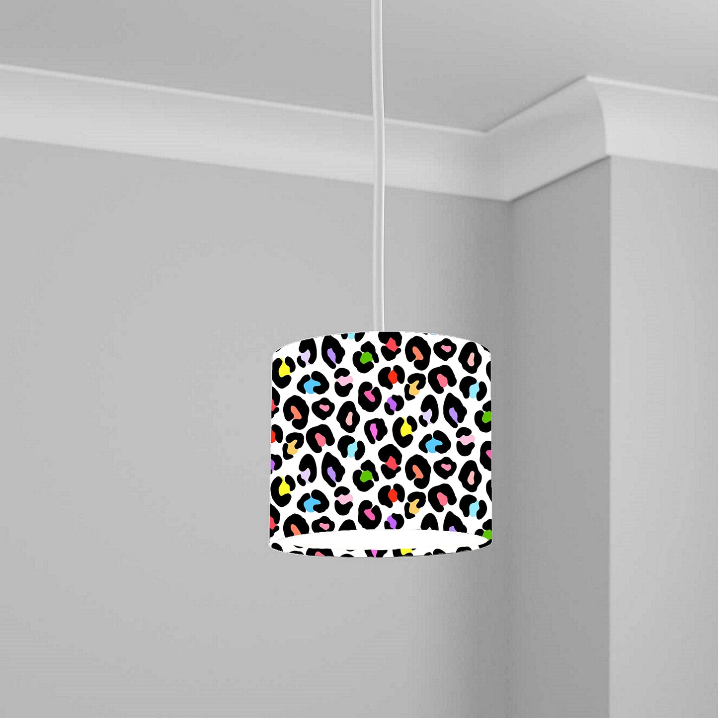 Multicolor Leopard Print Ceiling Lampshade Lightshade for Nursery - 20cm x 18.5cm