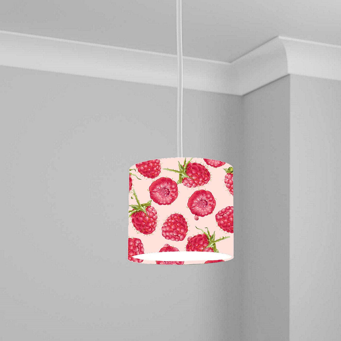 Raspberry Print Ceiling Lampshade Lightshade for Room - 20cm x 18.5cm