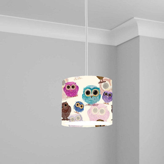 Colorful Owl Bird Ceiling Lampshade Lightshade for Nursery - 20cm x 18.5cm