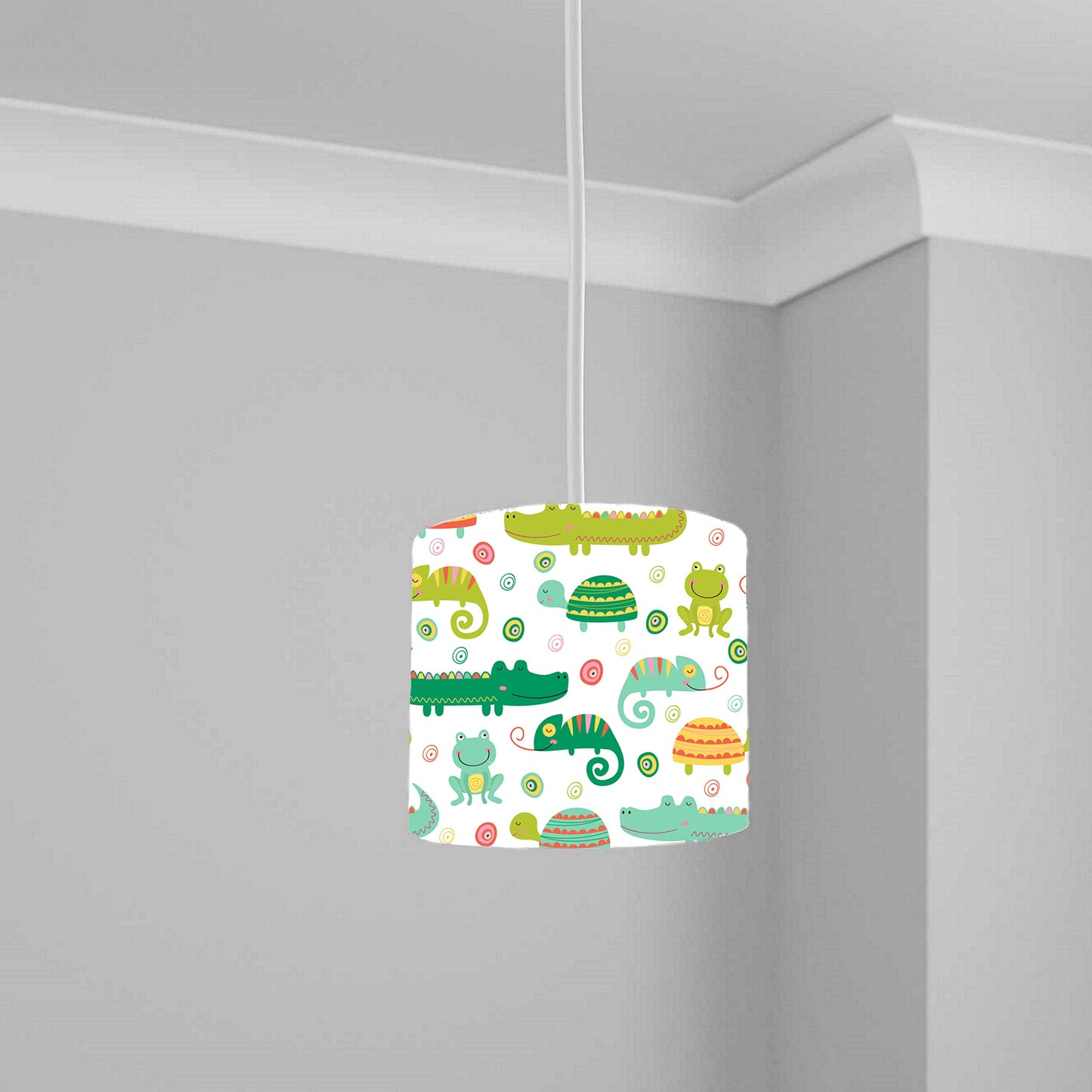 Colorful Jungle Animal Print Ceiling Lampshade Lightshade for Nursery - 20cm x 18.5cm