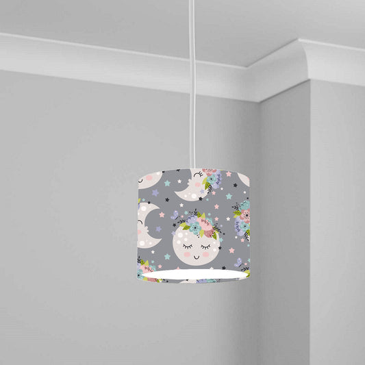 Charming Sleeping Moon Floral Ceiling Lampshade Lightshade for Room - 20cm x 18.5cm