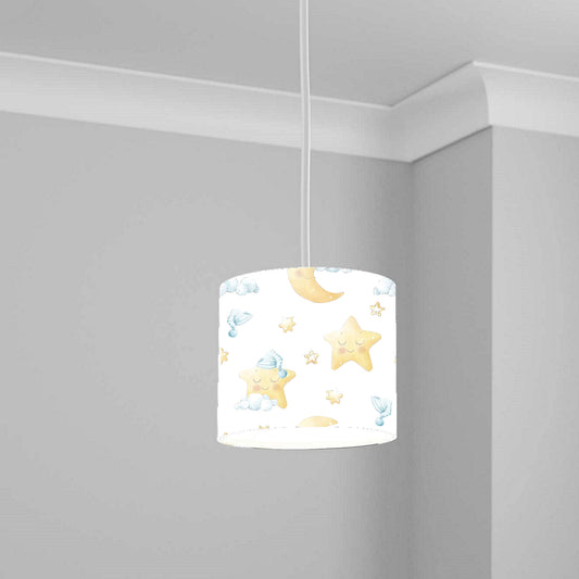 Dreamy Moon and Star Pattern Ceiling Lampshade Lightshade for Kids Room - 20cm x 18.5cm