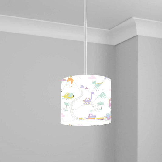 Colorful Dinosaur Adventure Ceiling Lampshade Lightshade for Nursery - 20cm x 18.5cm