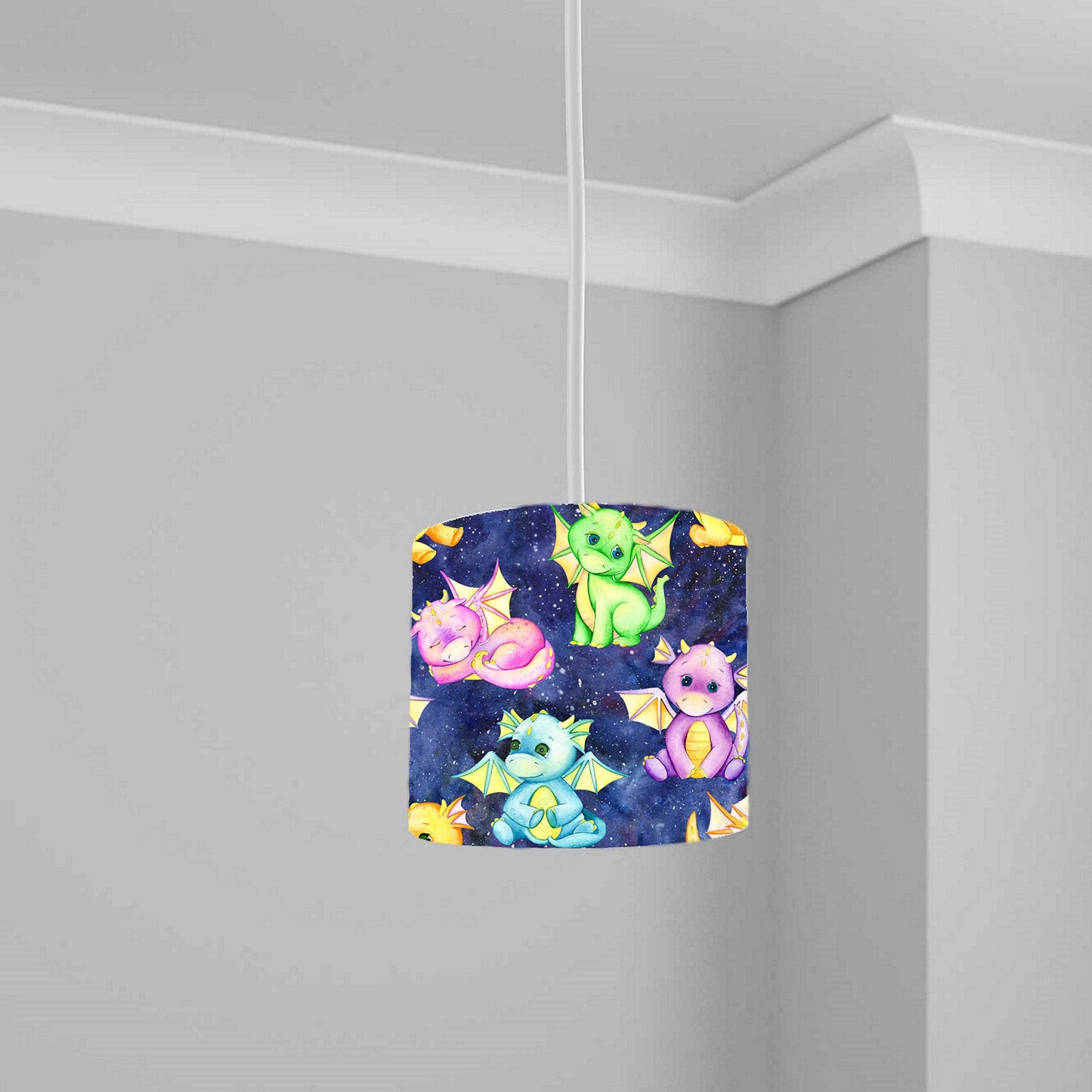 Colorful Dragon Fantasy Ceiling Lampshade Lightshade for Nursery - 20cm x 18.5cm