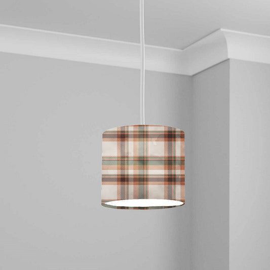 Green Brown Plaid Pattern Ceiling Lampshade Lightshade for Room - 20cm x 18.5cm