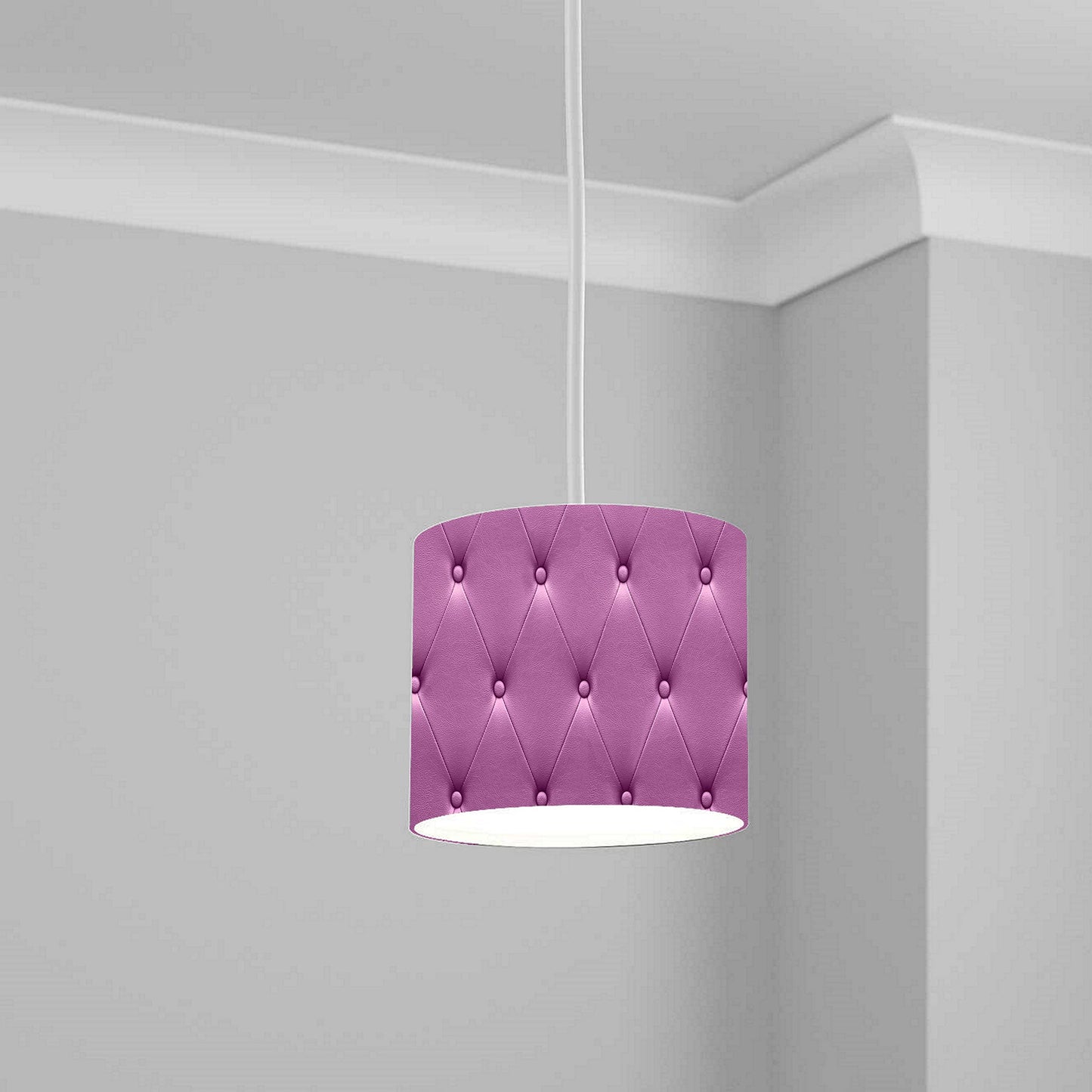Purple Tufted Leather Effect Ceiling Lampshade Lightshade for Room 1-20cm x 18.5cm