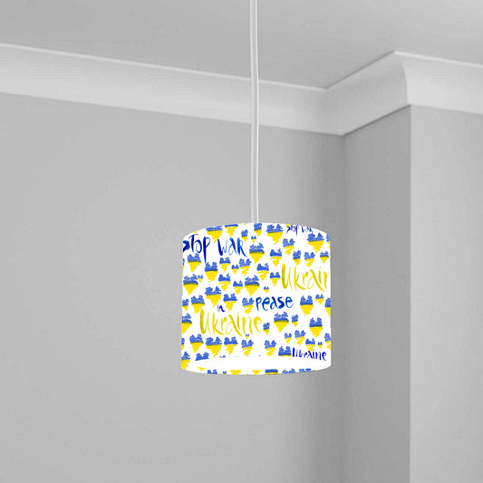 blue and yellow peace design Ceiling Lampshade Lightshade for Room - 20cm x 18.5cm