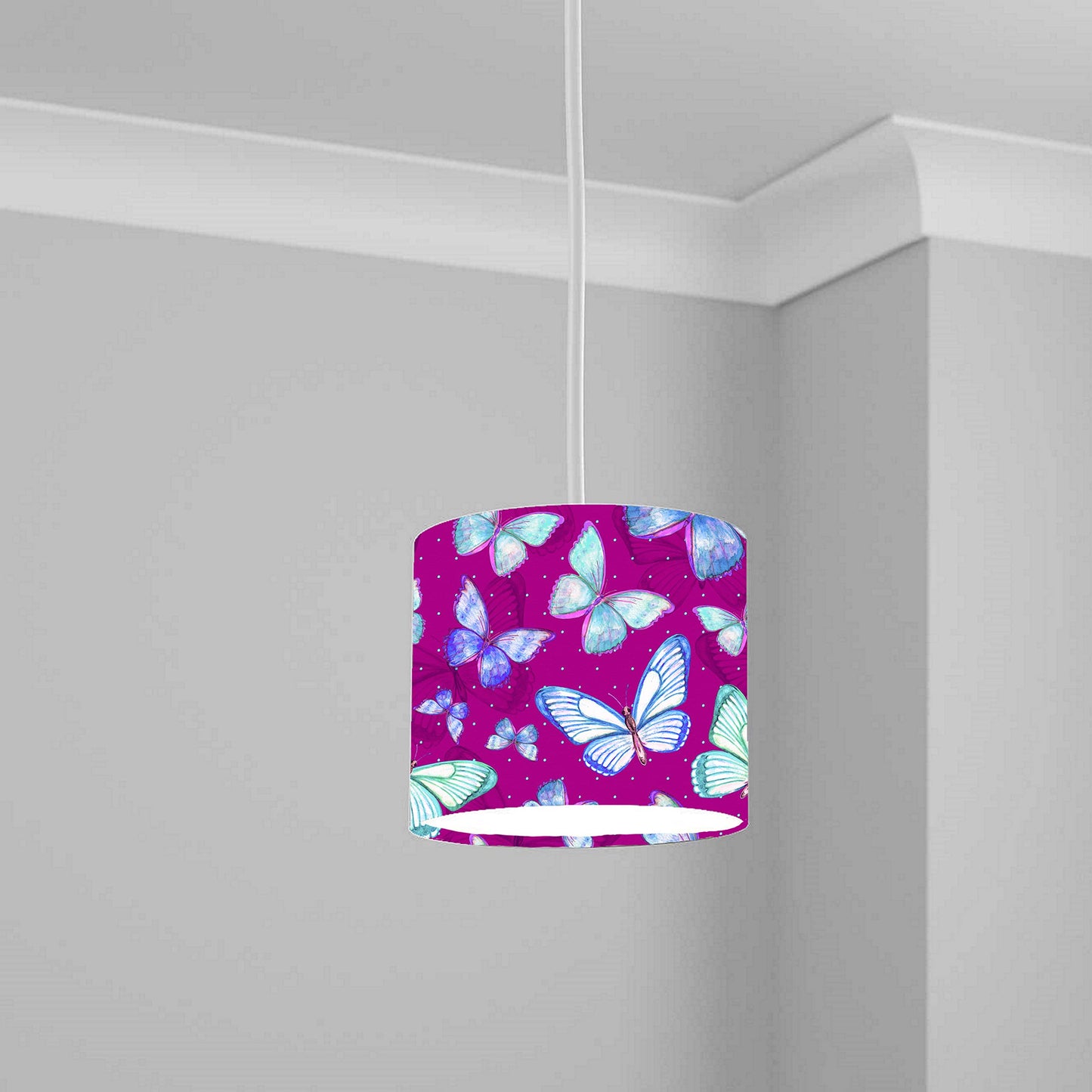 Purple Butterfly Pattern Ceiling Lampshade Lightshade for Nursery 1-20cm x 18.5cm