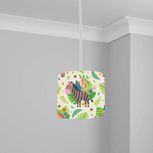 Jungle Safari Animal Print Ceiling Lampshade Lightshade for Nursery 1-20cm x 18.5cm