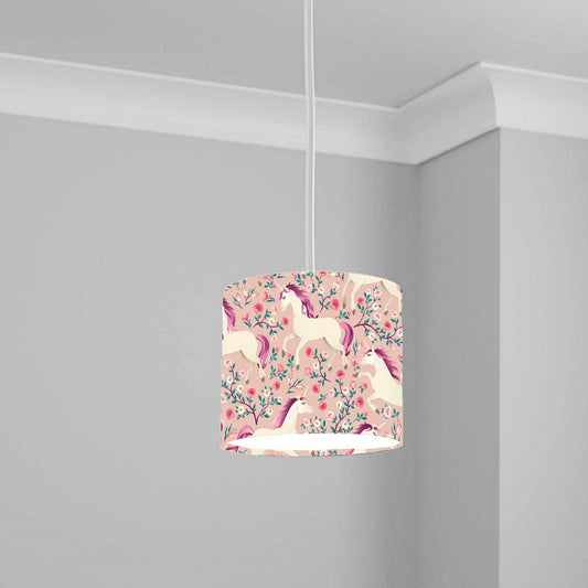 Enchanting Unicorn and Red Rose Ceiling Lampshade Lightshade for Room - 20cm x 18.5cm