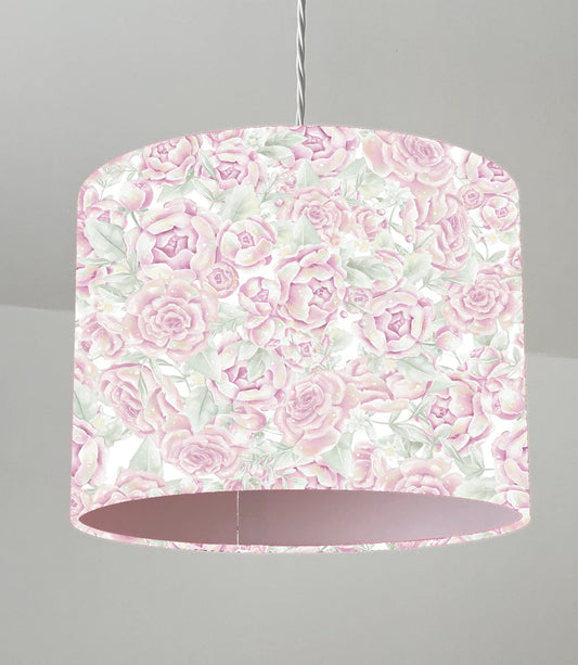 Pink Rose Floral Ceiling Lampshade Lightshade for Room - 20cm x 18.5cm