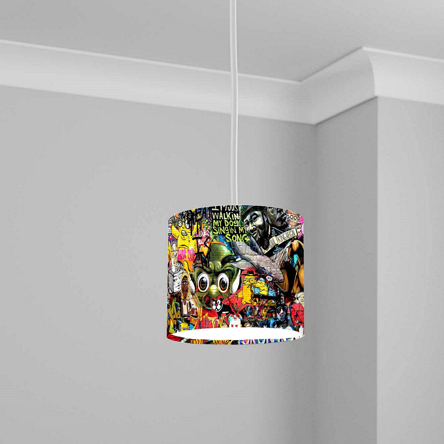 Vibrant Street Art Ceiling Lampshade Lightshade for Room - 20cm x 18.5cm