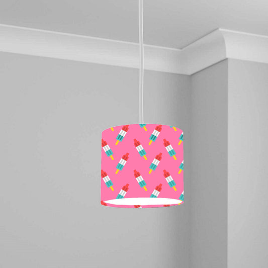 Pink Ice Lolly Pattern Ceiling Lampshade Lightshade for Nursery - 20cm x 18.5cm