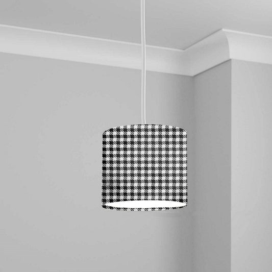 Black and White Houndstooth Pattern Ceiling Lampshade Lightshade for Room - 20cm x 18.5cm