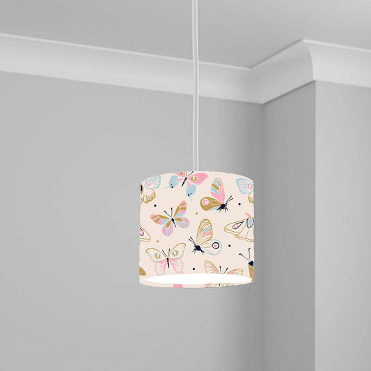 Pastel Butterfly Design Ceiling Lampshade Lightshade for Nursery - 20cm x 18.5cm