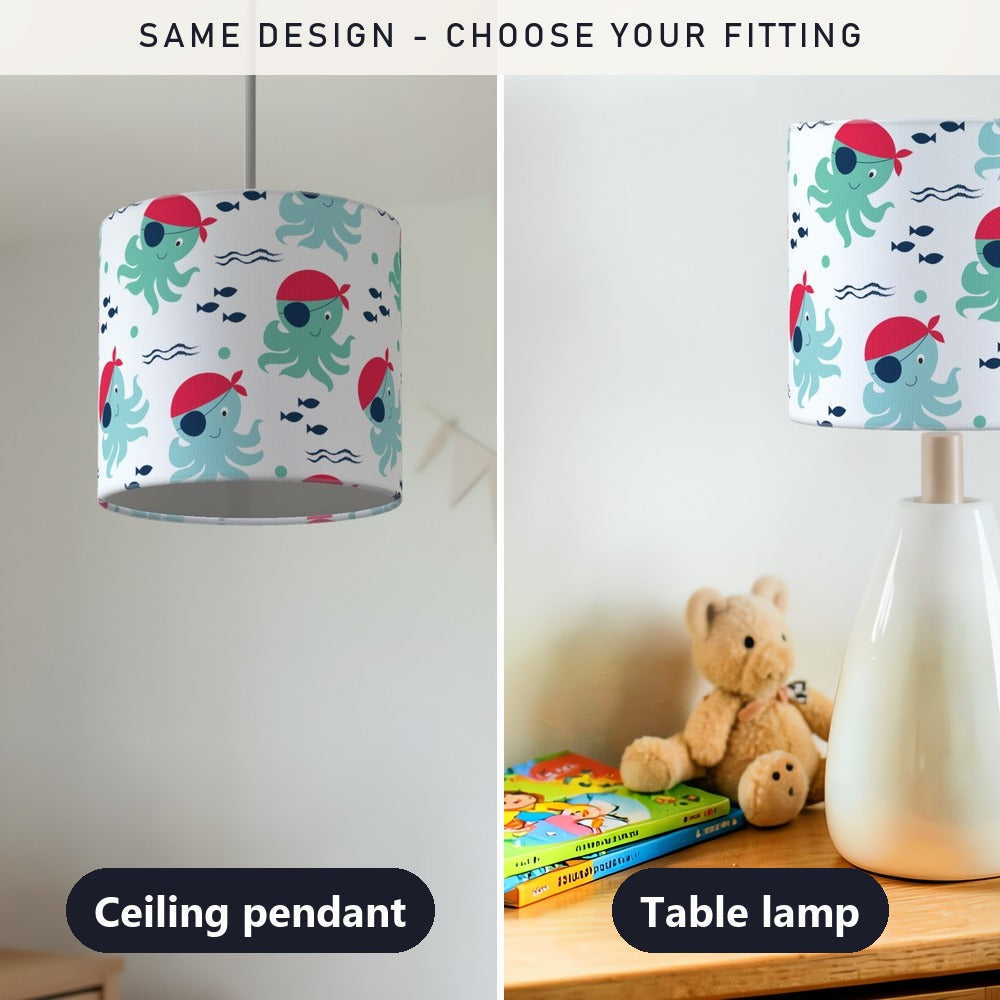 Pirate Squid Design lampshade