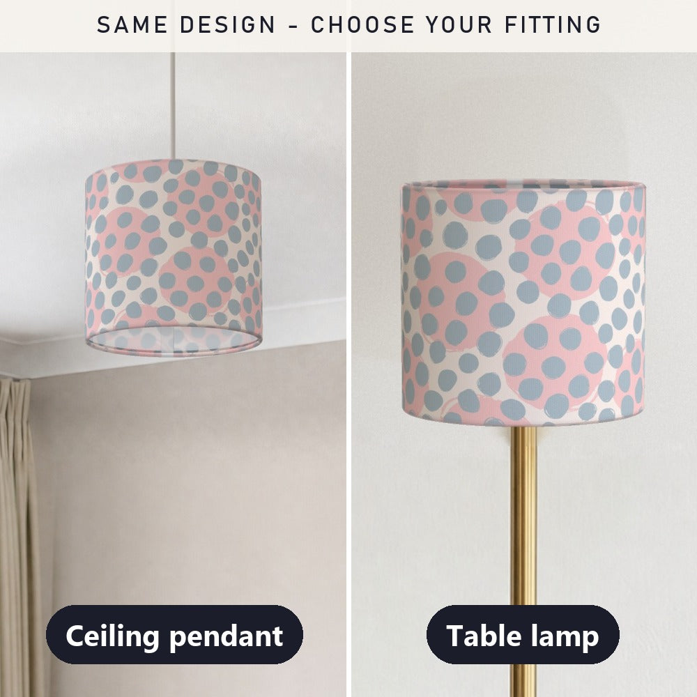Pink and Blue Polka Dot Pattern lampshade