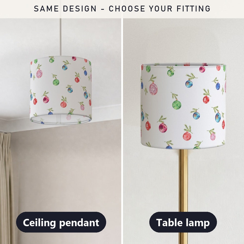 Festive Christmas Bauble Pattern lampshade