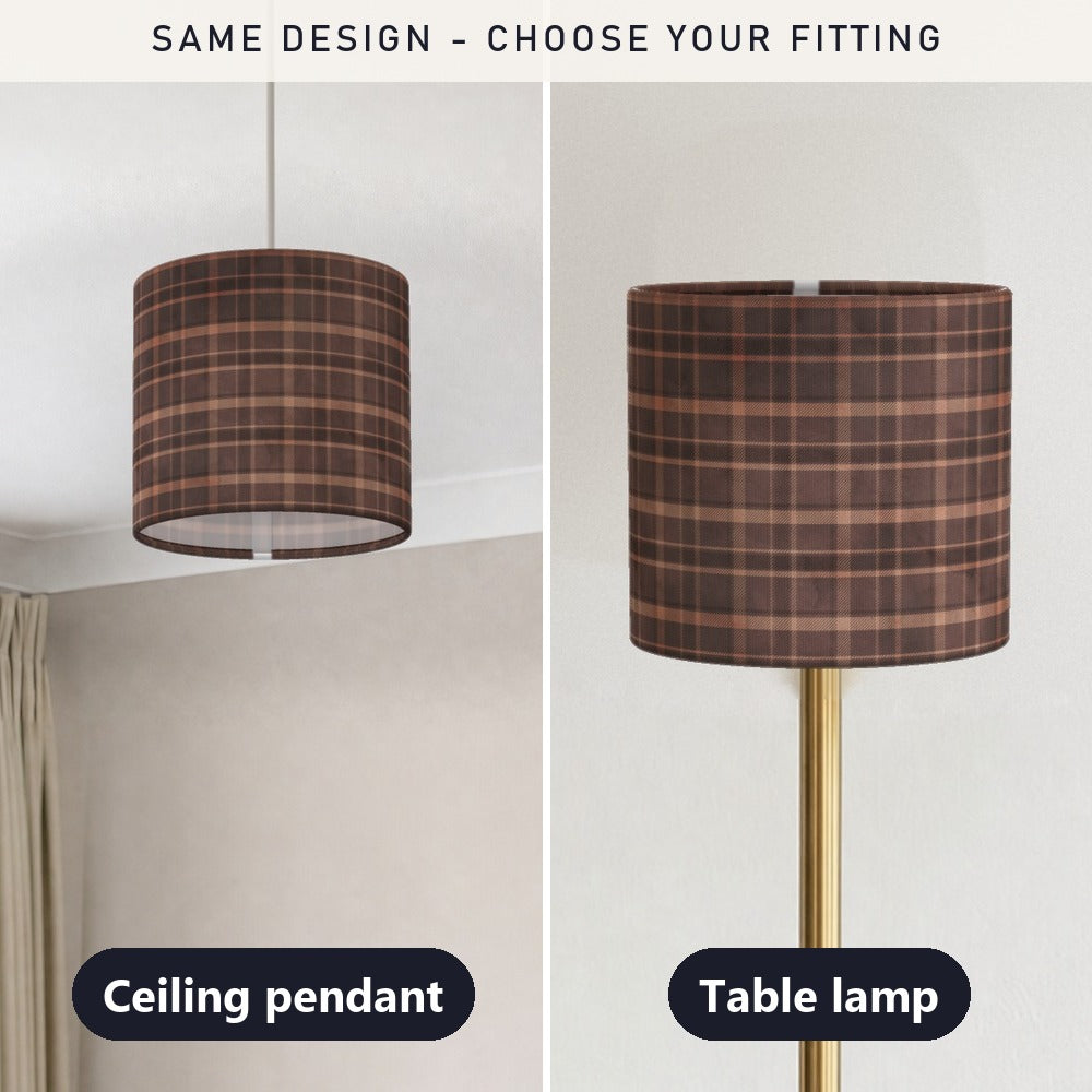 Brown Plaid Pattern lampshade