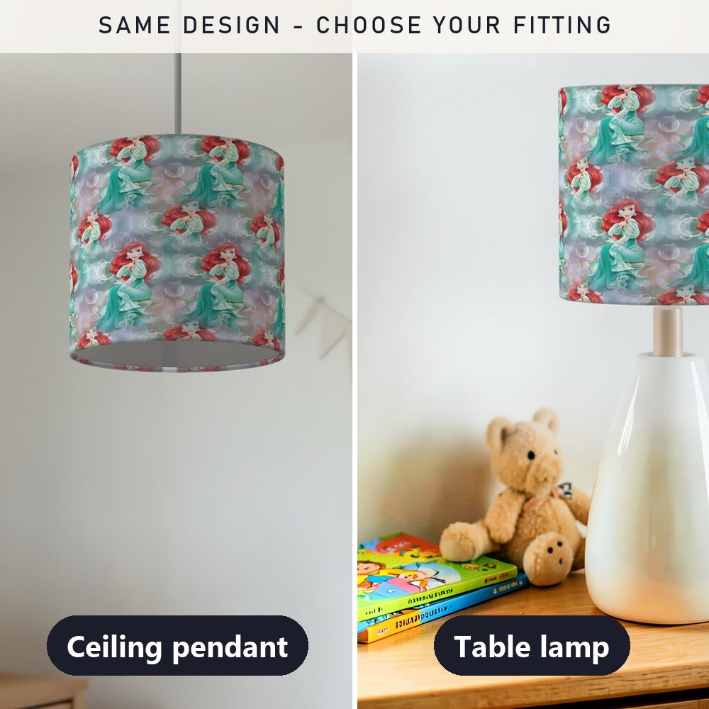 Little Mermaid Aqua Theme lampshade