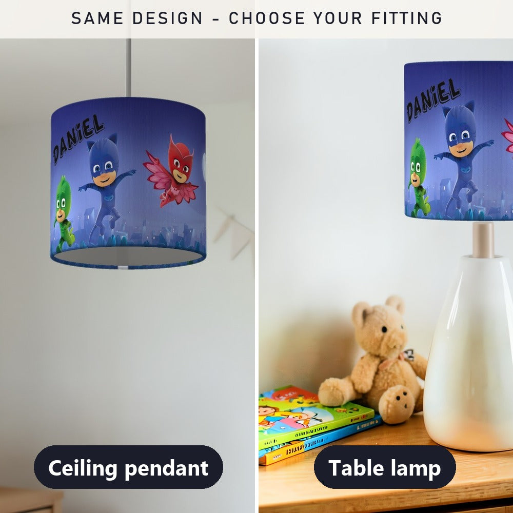 Cartoon Superhero Theme lampshade