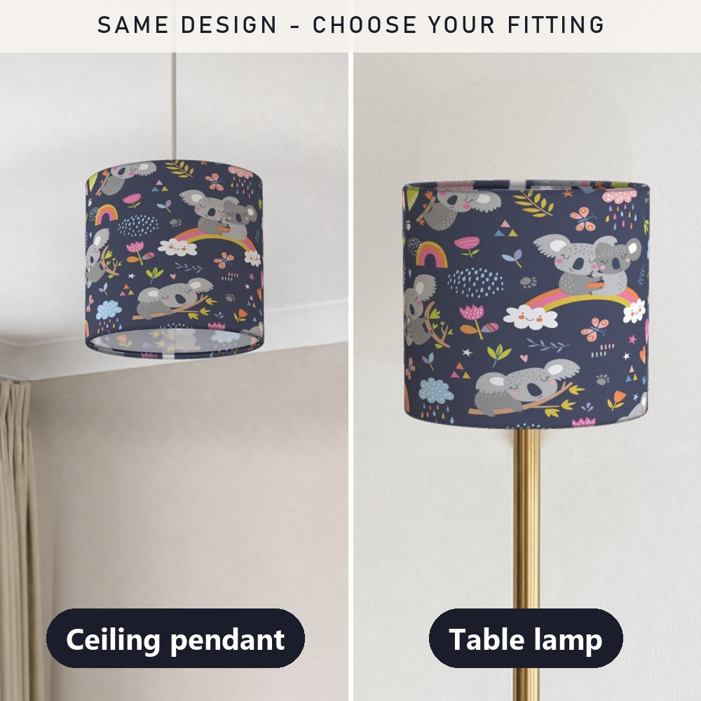 Playful Koala Rainbow Pattern lampshade