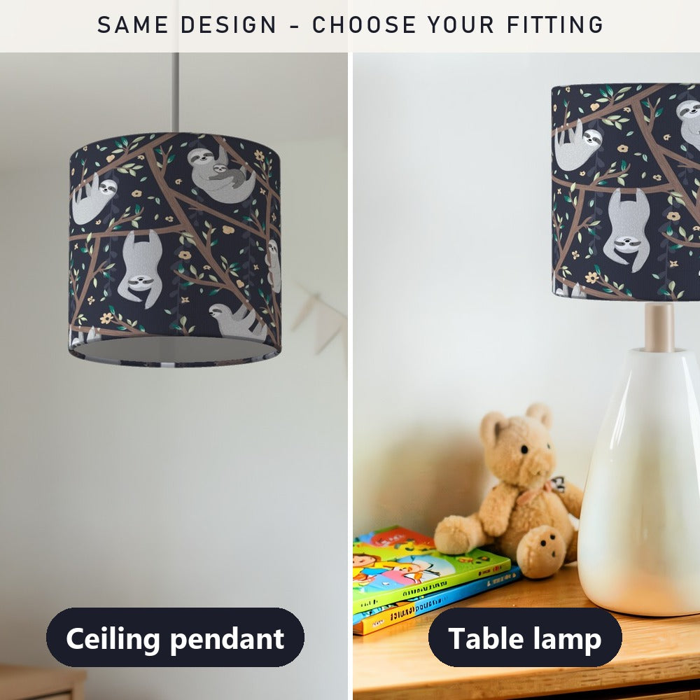 Charming Sloth Jungle lampshade