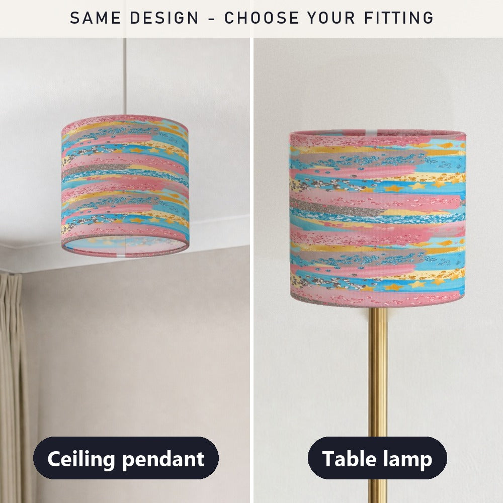 Vibrant Multicolor Striped Pattern lampshade