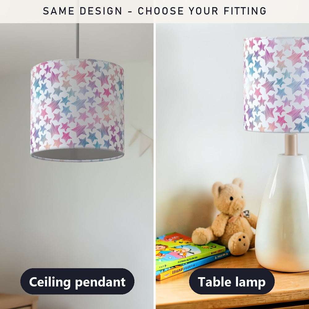 Multicolor Star Pattern lampshade