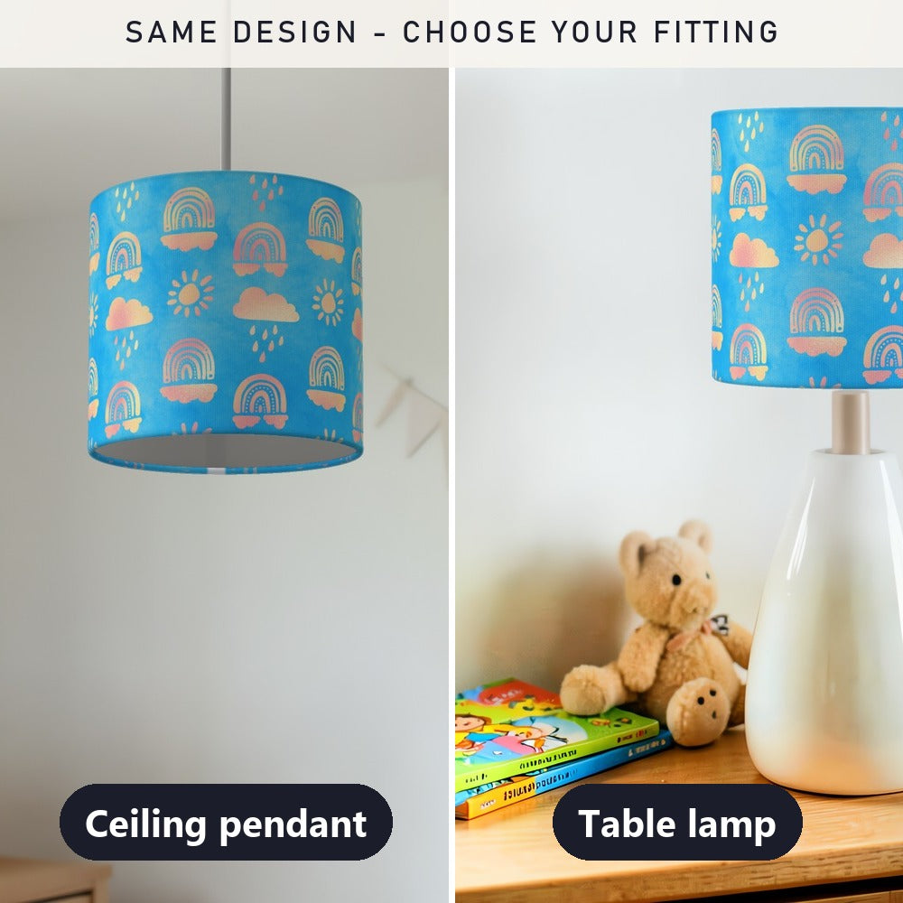 Gold Rainbow Blue Pattern lampshade