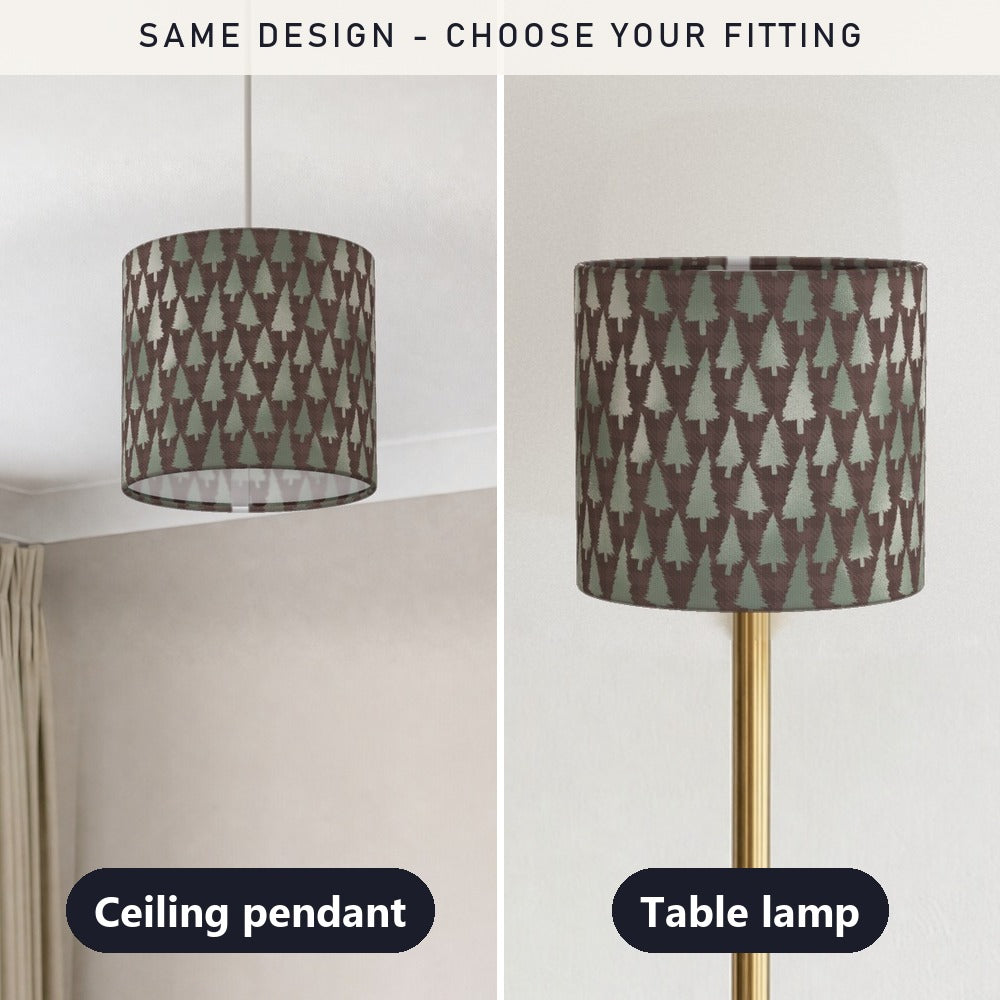 Festive Evergreen Christmas Tree Pattern lampshade