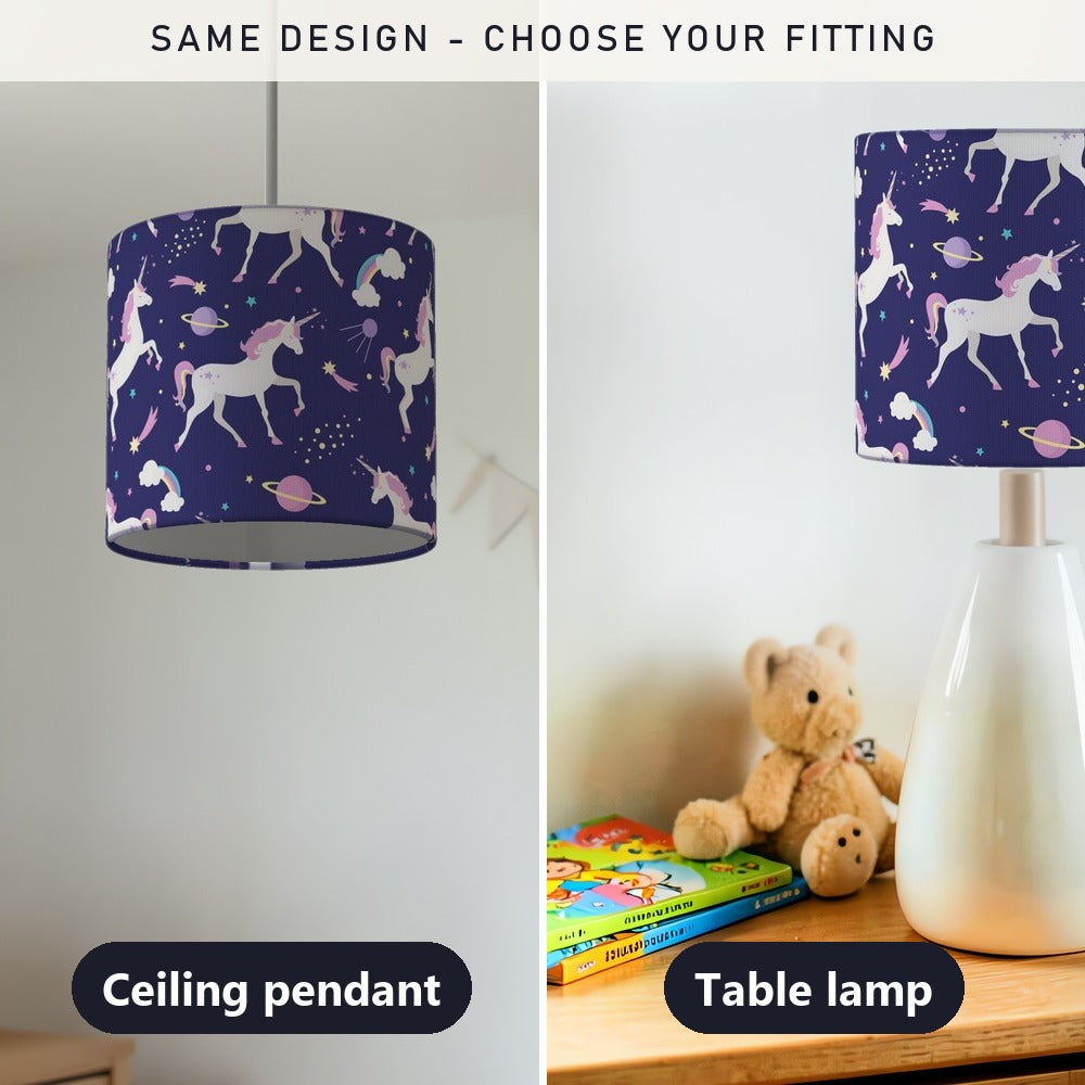 Magical Unicorn and Stars lampshade