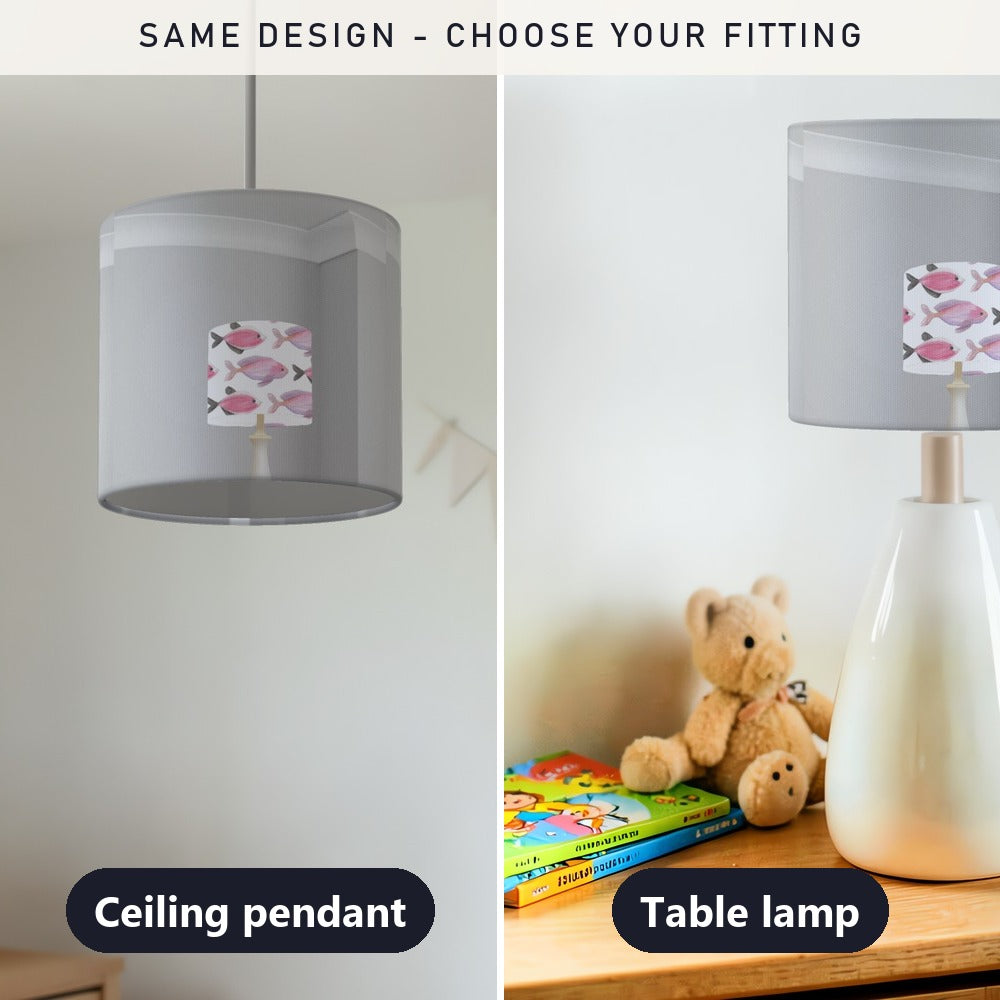 Pink Fish Pattern lampshade