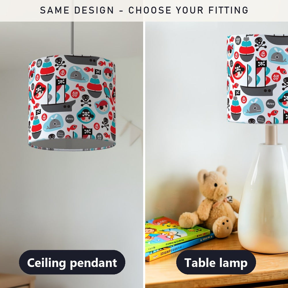 Pirate Adventure Ships and Whales lampshade