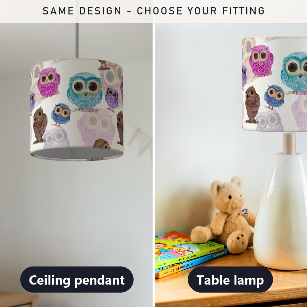 Colorful Owl Bird lampshade