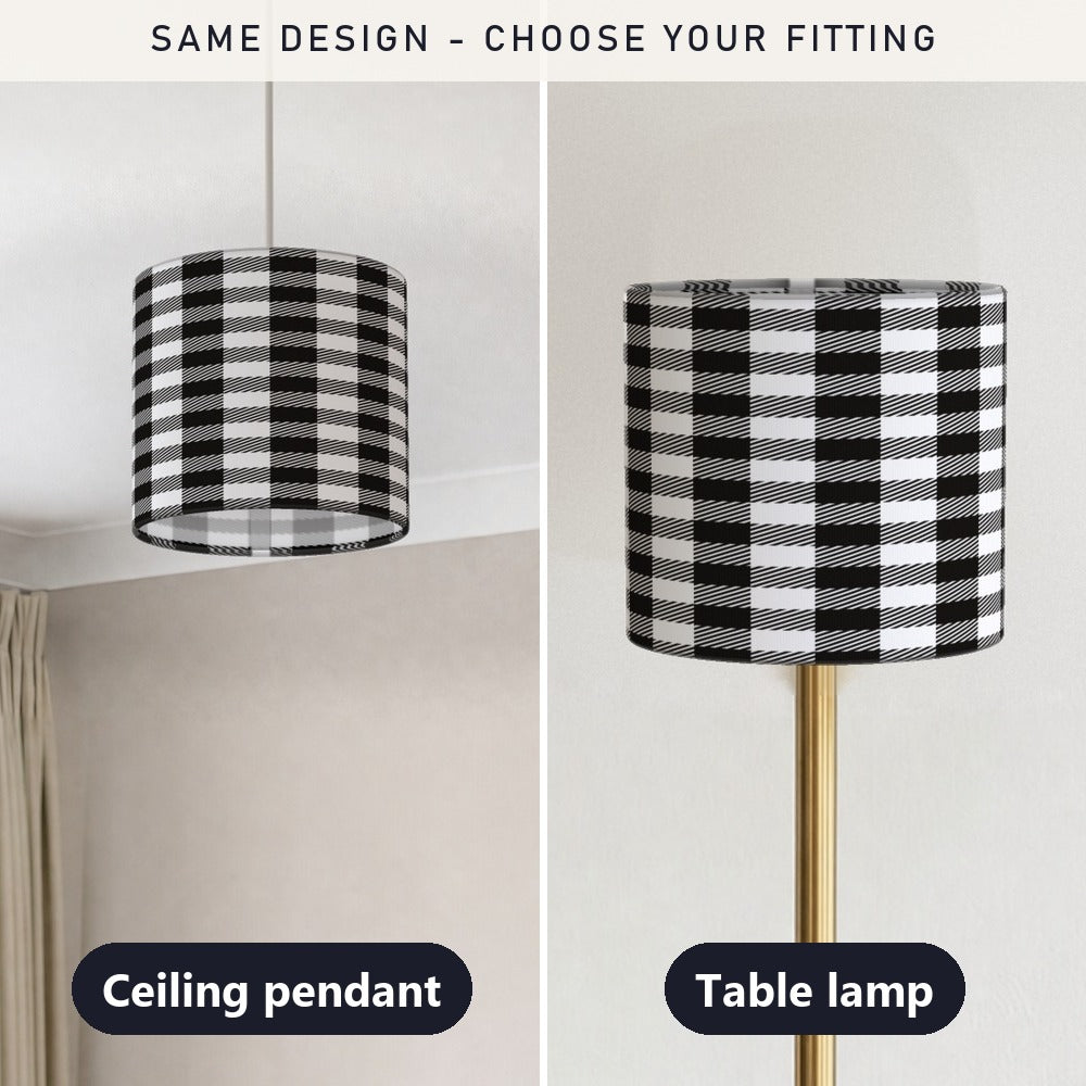 Black and White Houndstooth Pattern lampshade
