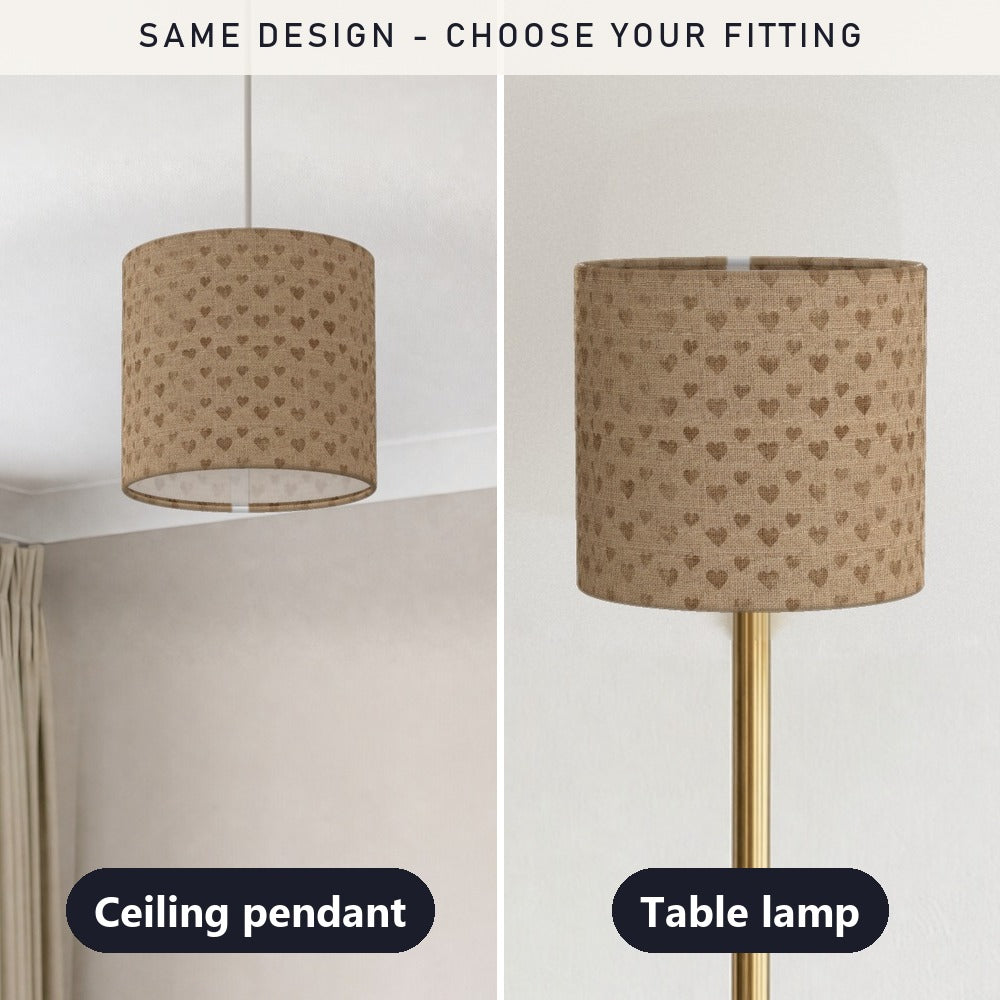 Burlap Heart Pattern Vintage lampshade